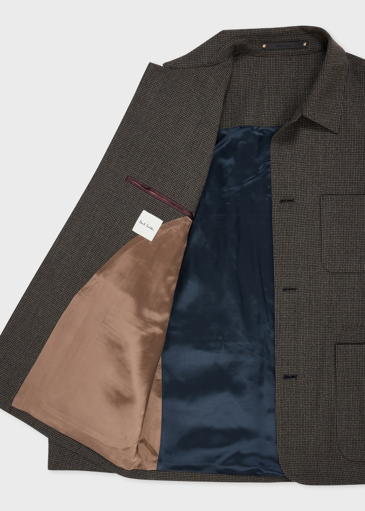 Men's Brown Check Two-Ply Merino Work Jacket