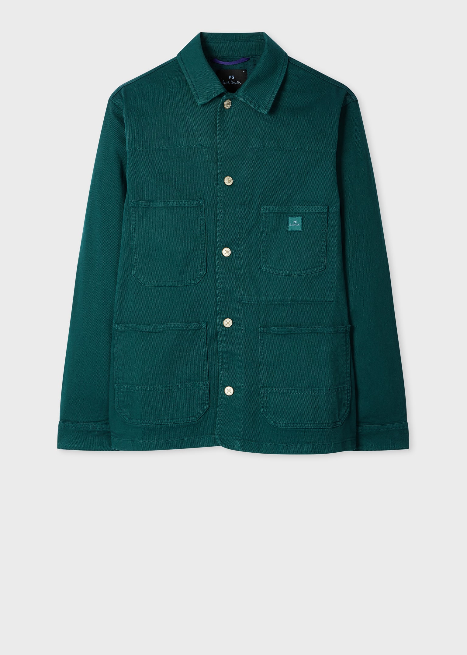 Men's Teal Green Garment-Dyed Denim Work Jacket