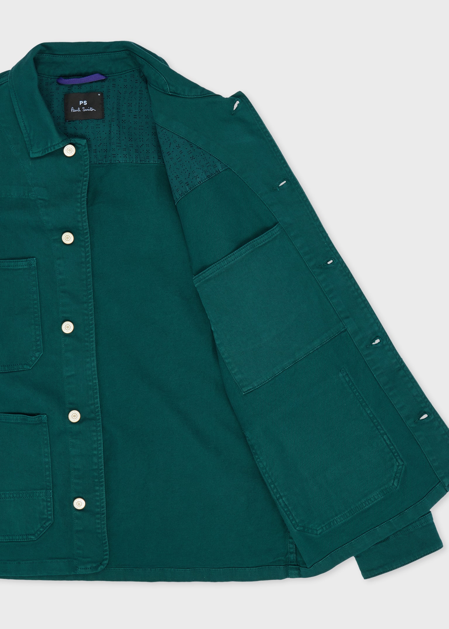 Men's Teal Green Garment-Dyed Denim Work Jacket