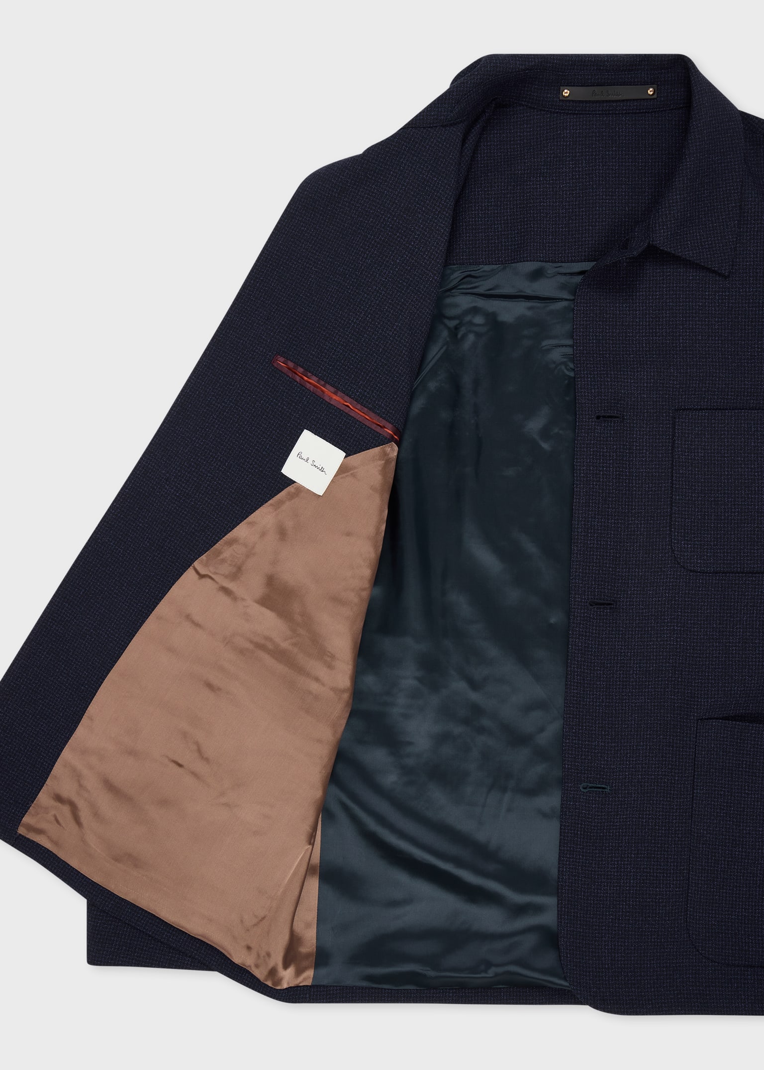 Paul Smith ジャケット　S　ウール　NVY　チェック Men's Navy Check Two-Ply Merino Work Jacket