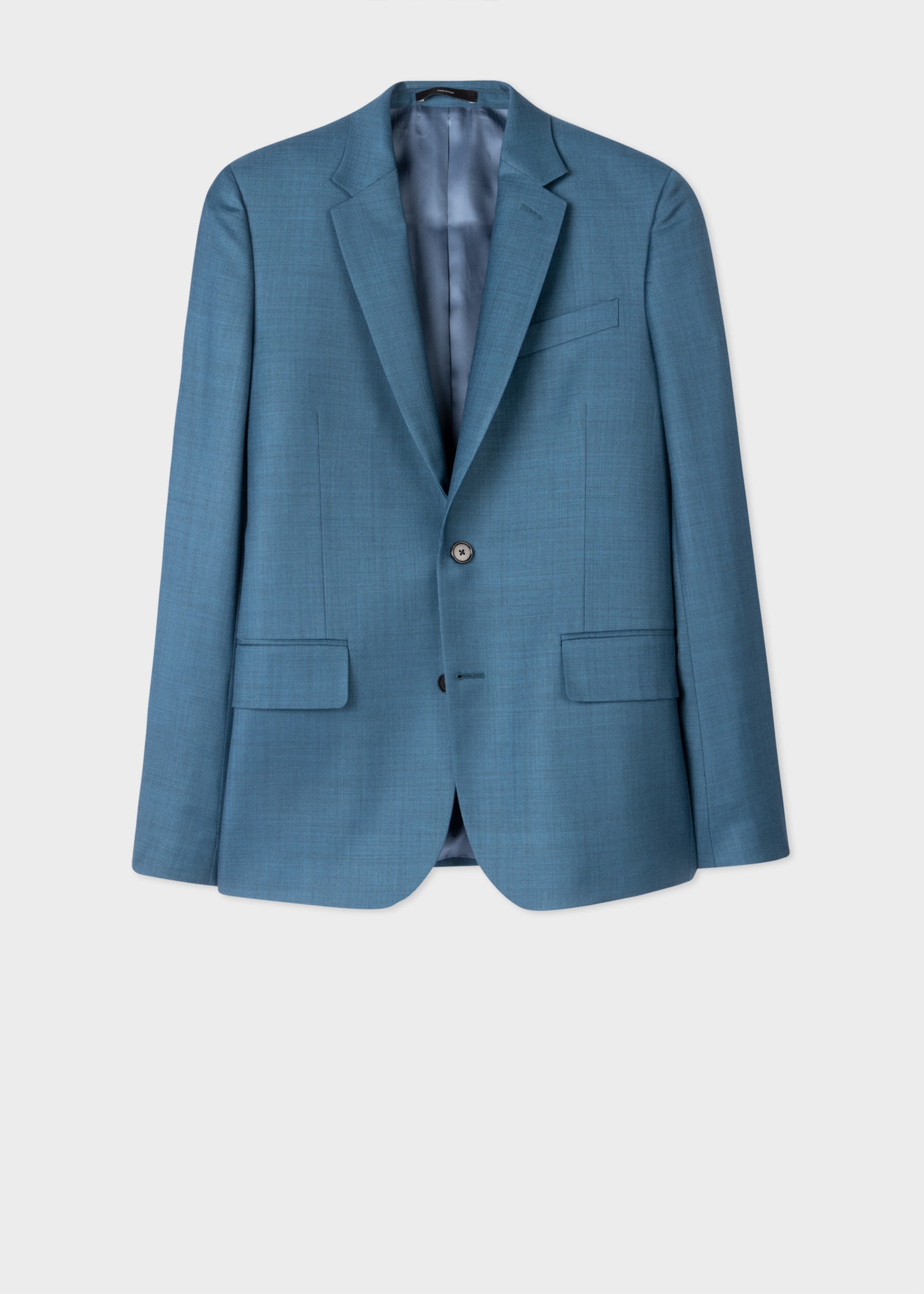 The Soho - Tailored-Fit Teal Sharkskin Wool Suit