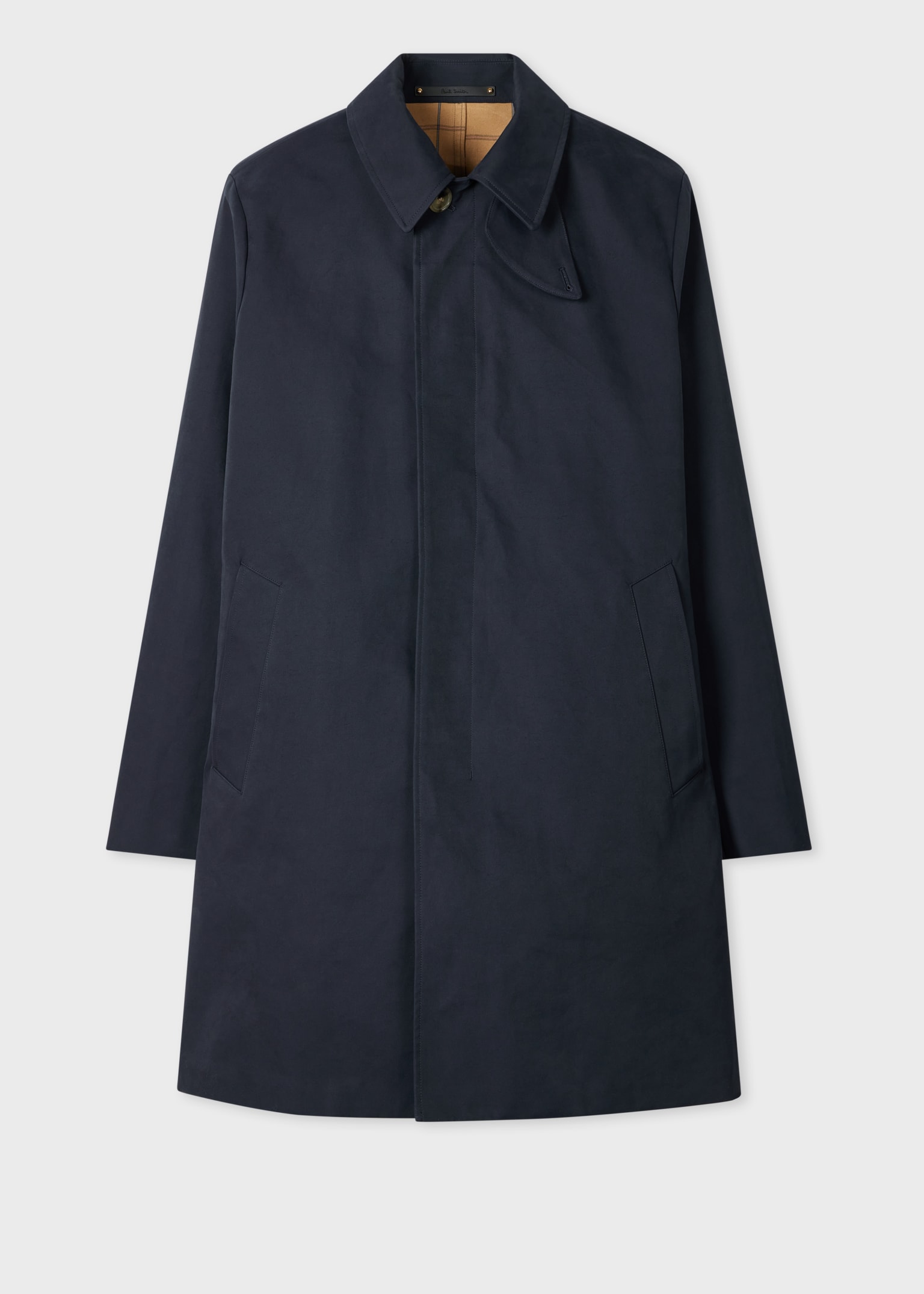Men's Navy Double-Face Cotton-Nylon Mac