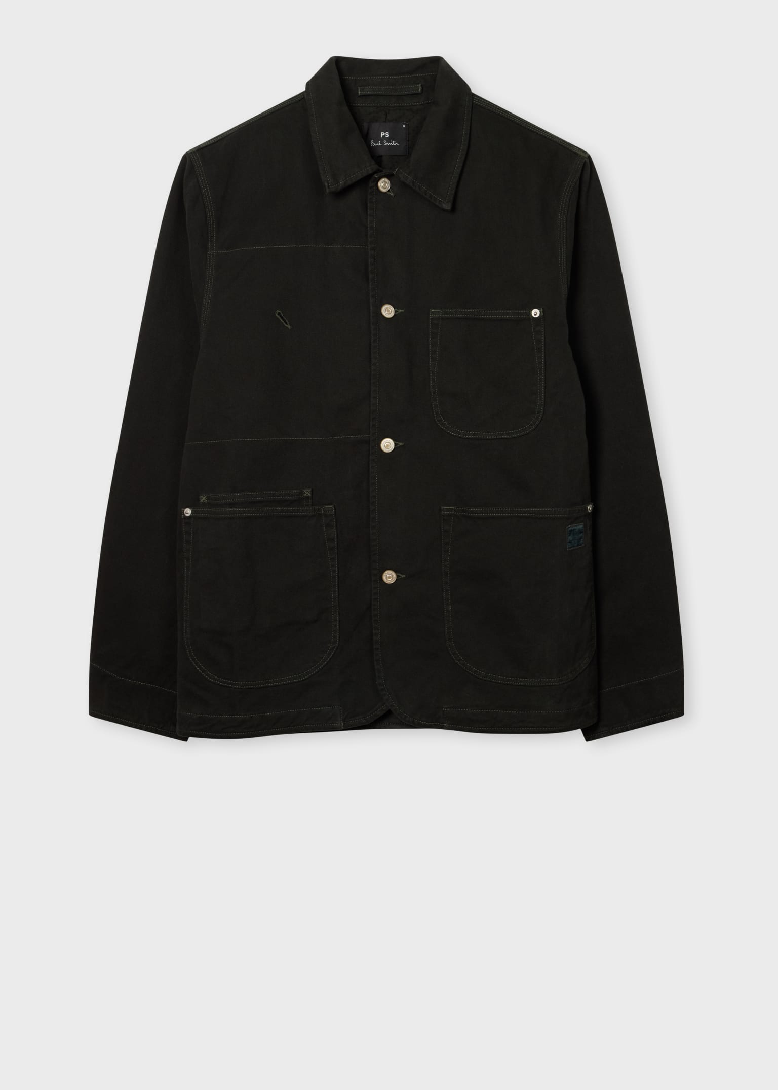 Regular-Fit Dark Green Organic Cotton Work Jacket