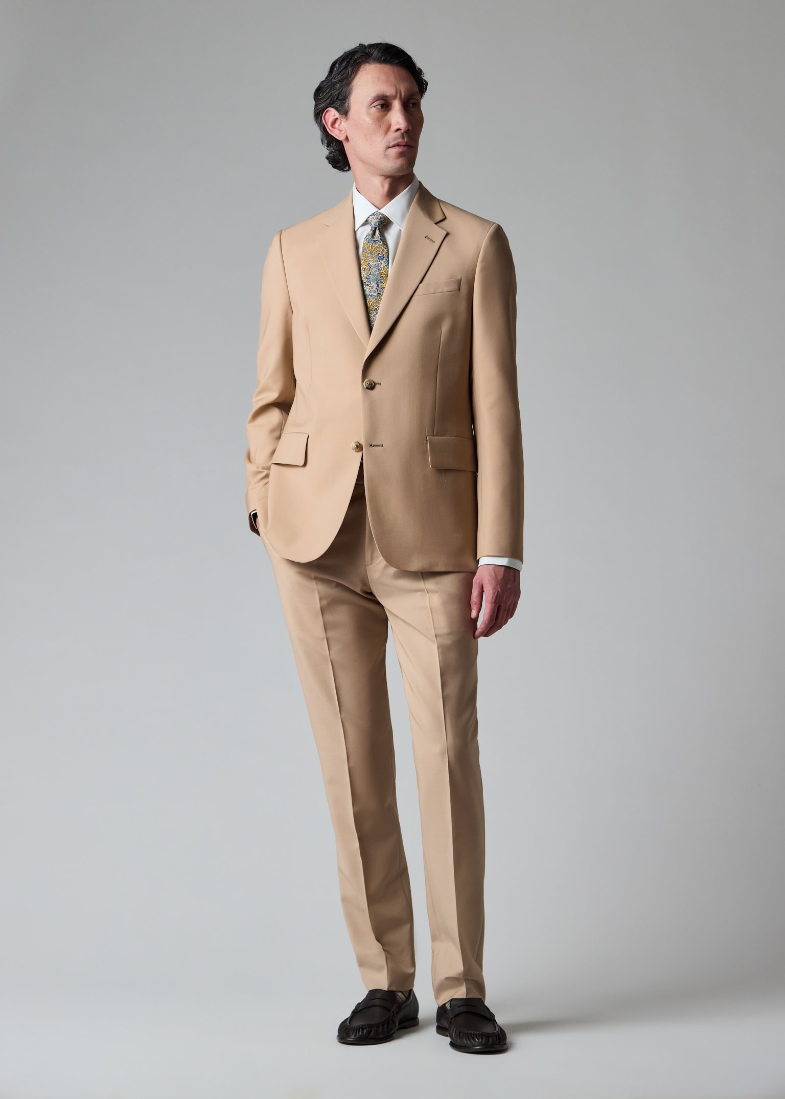 Men's Light Tan Wool-Mohair Suit