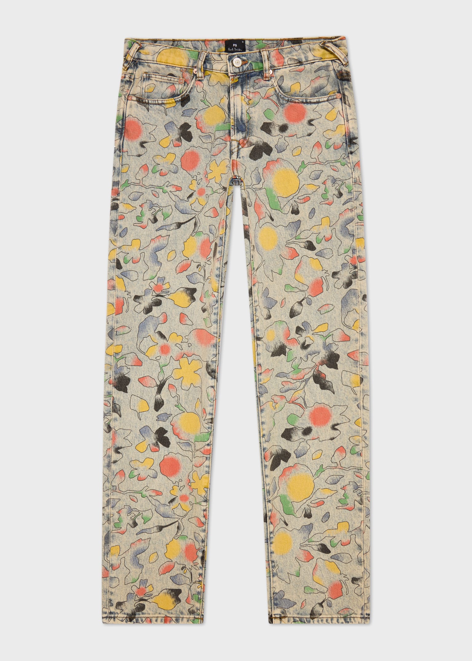 Men's Relaxed Tapered-Fit 'Good Fortune Floral' Print Jeans