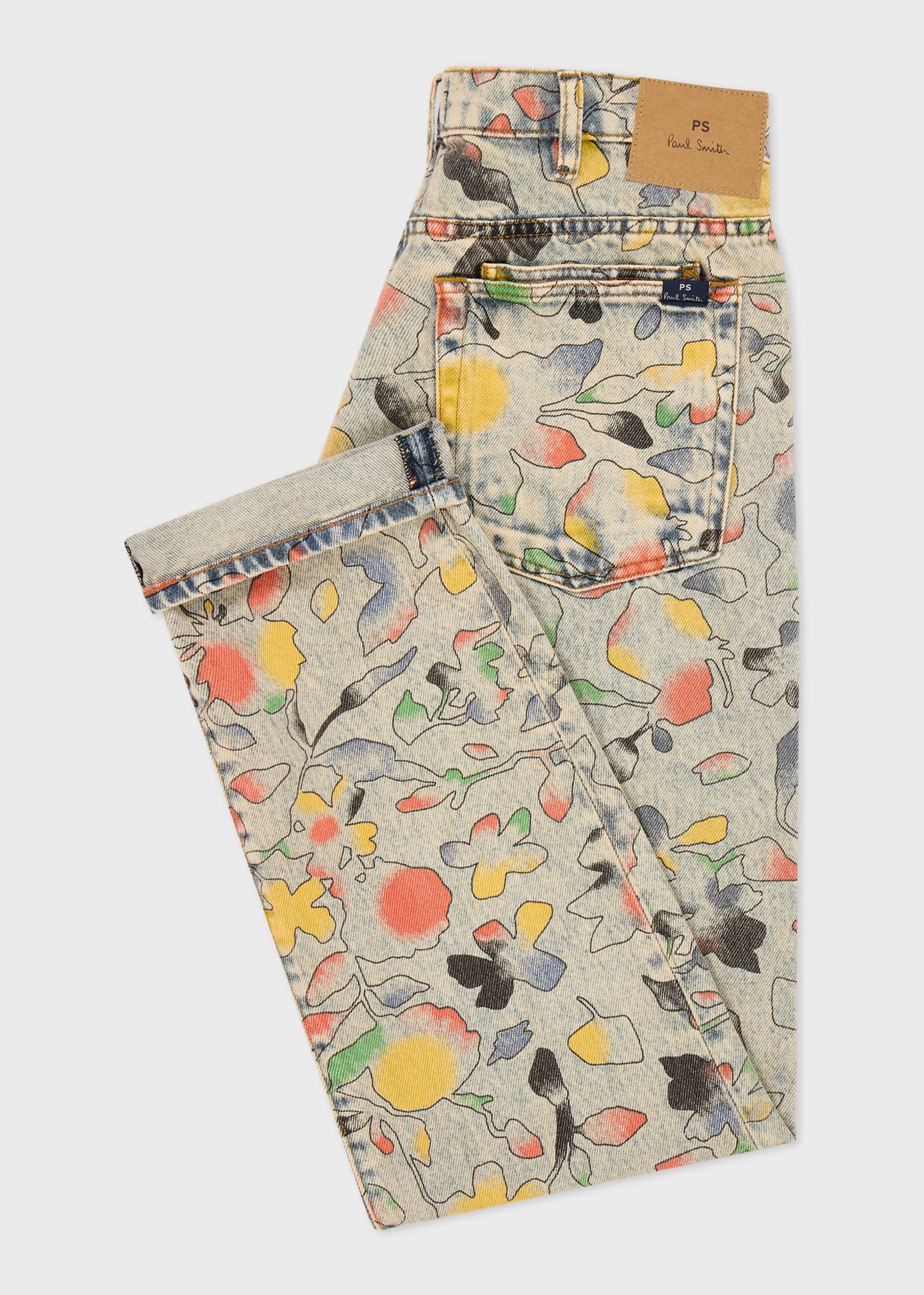 Men's Relaxed Tapered-Fit 'Good Fortune Floral' Print Jeans