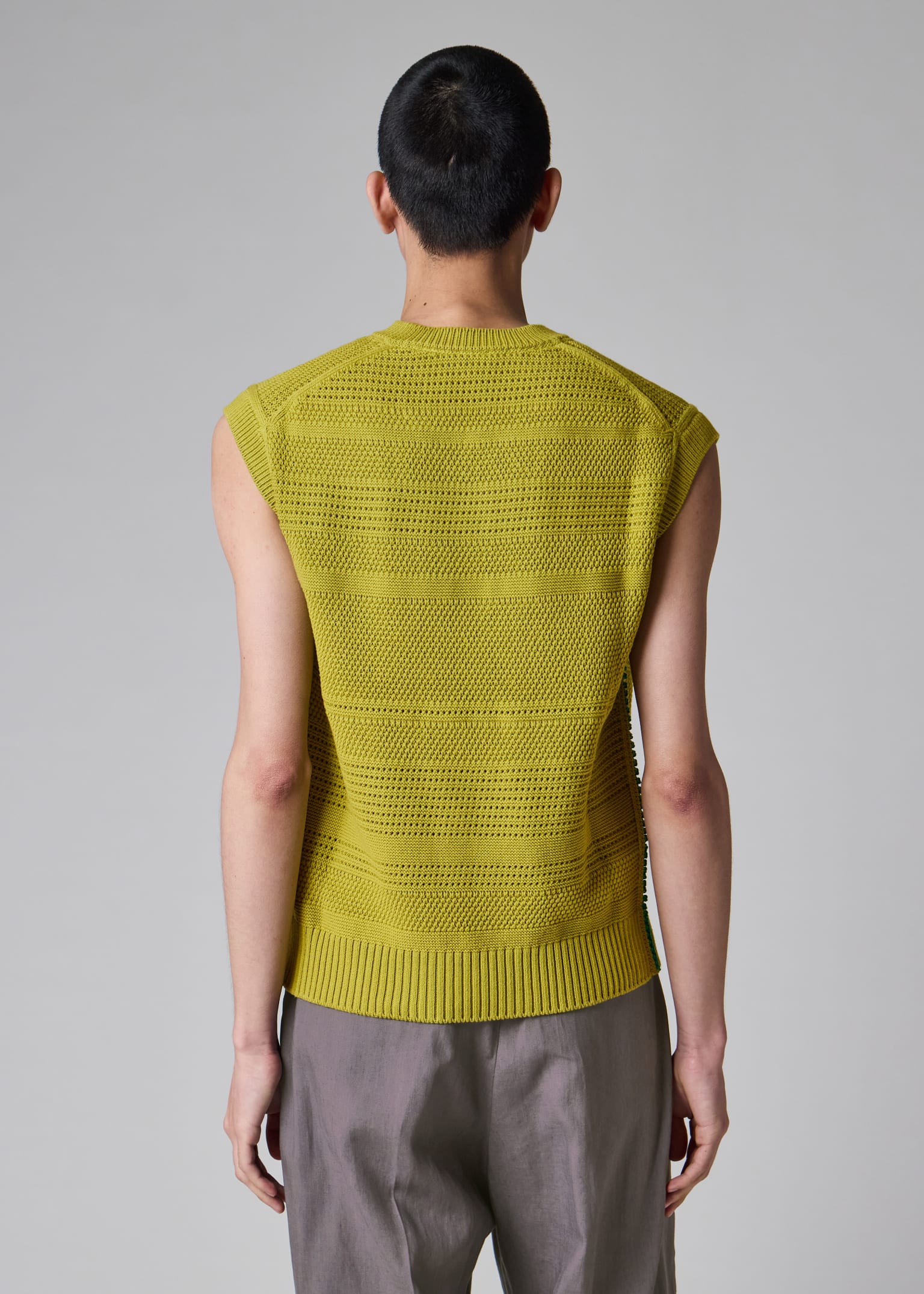 Paul Smith VEST ベスト Men's Lime Textured Cotton Knitted Vest