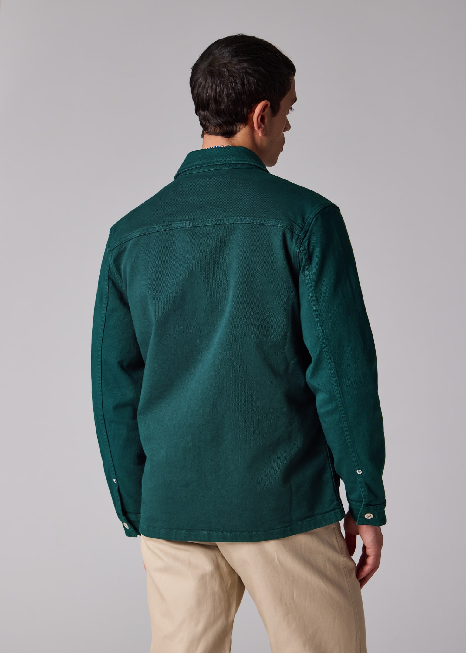 Men's Petrol Green Garment-Dyed Denim Work Jacket