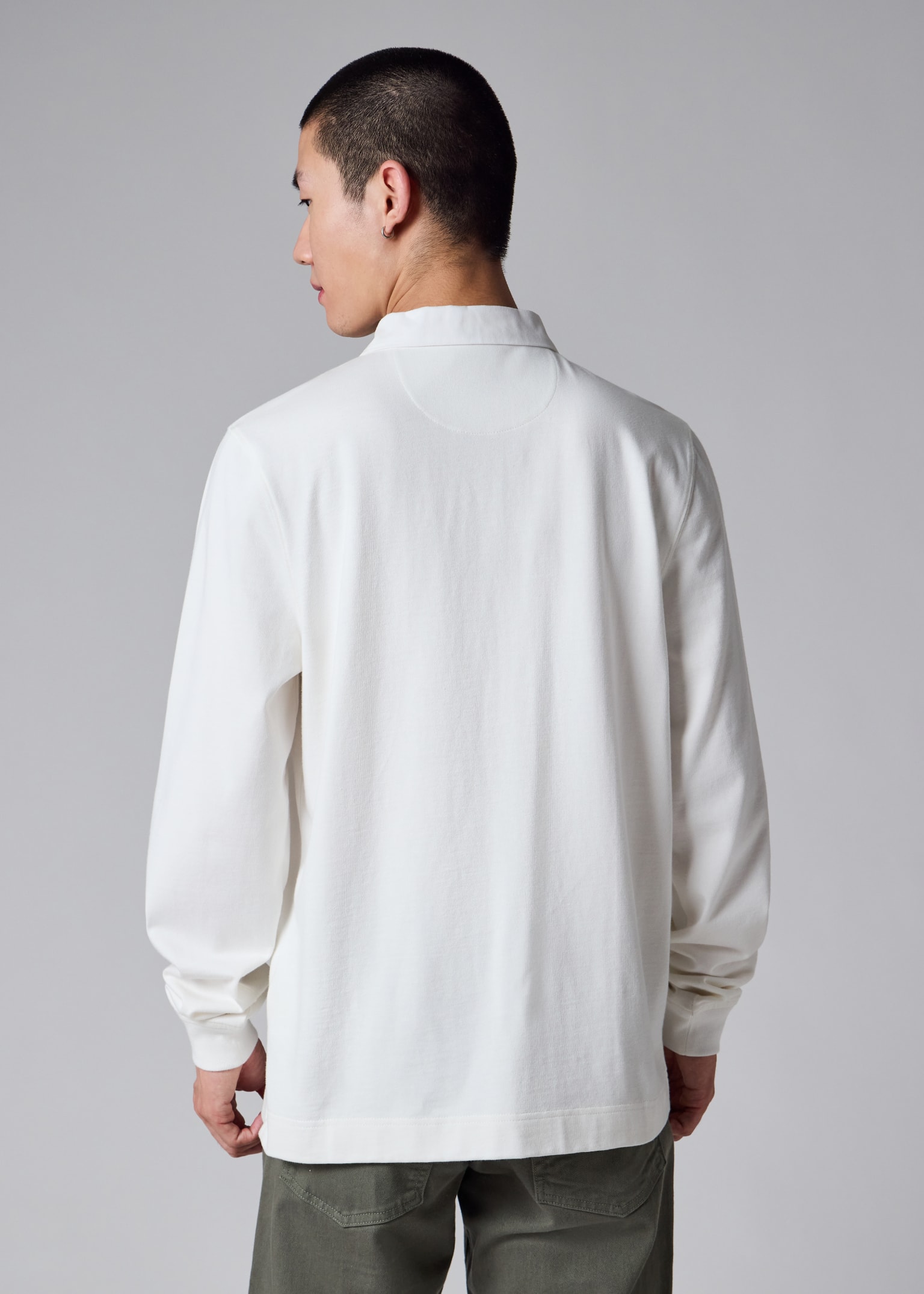 Men's White PS Logo Rugby Top
