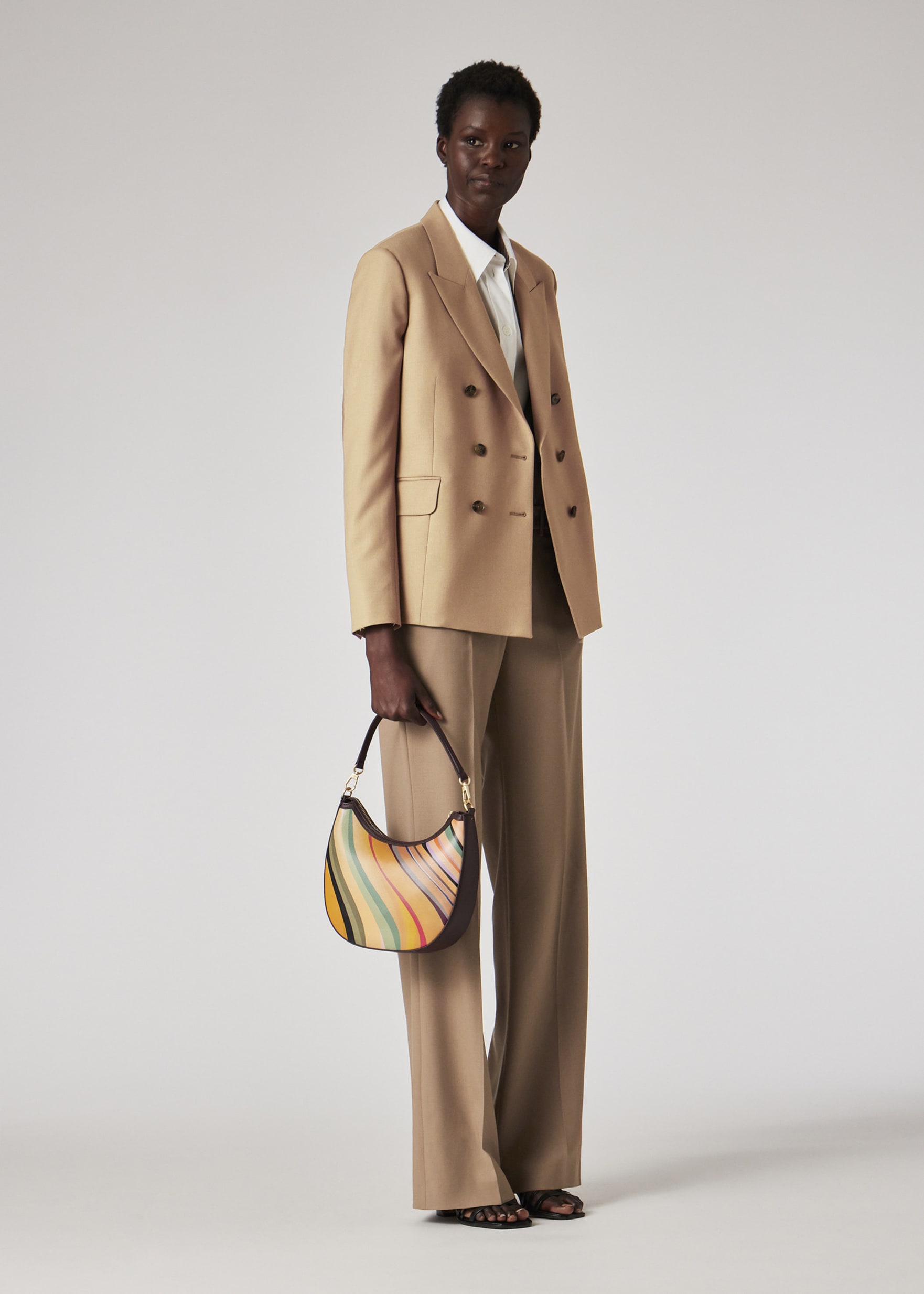 Women's 'A Suit To Travel In' - Taupe Wool Bootcut Trousers