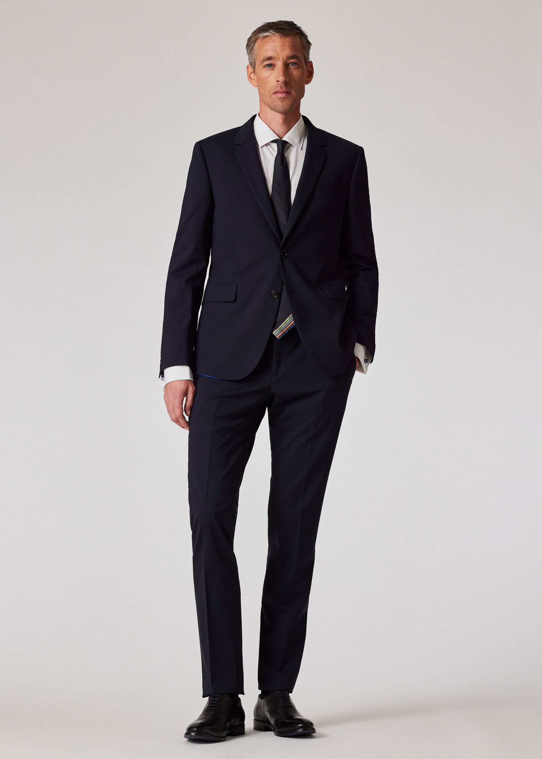Model view - The Kensington - Slim-Fit Dark Navy Stretch-Wool Suit Paul Smith