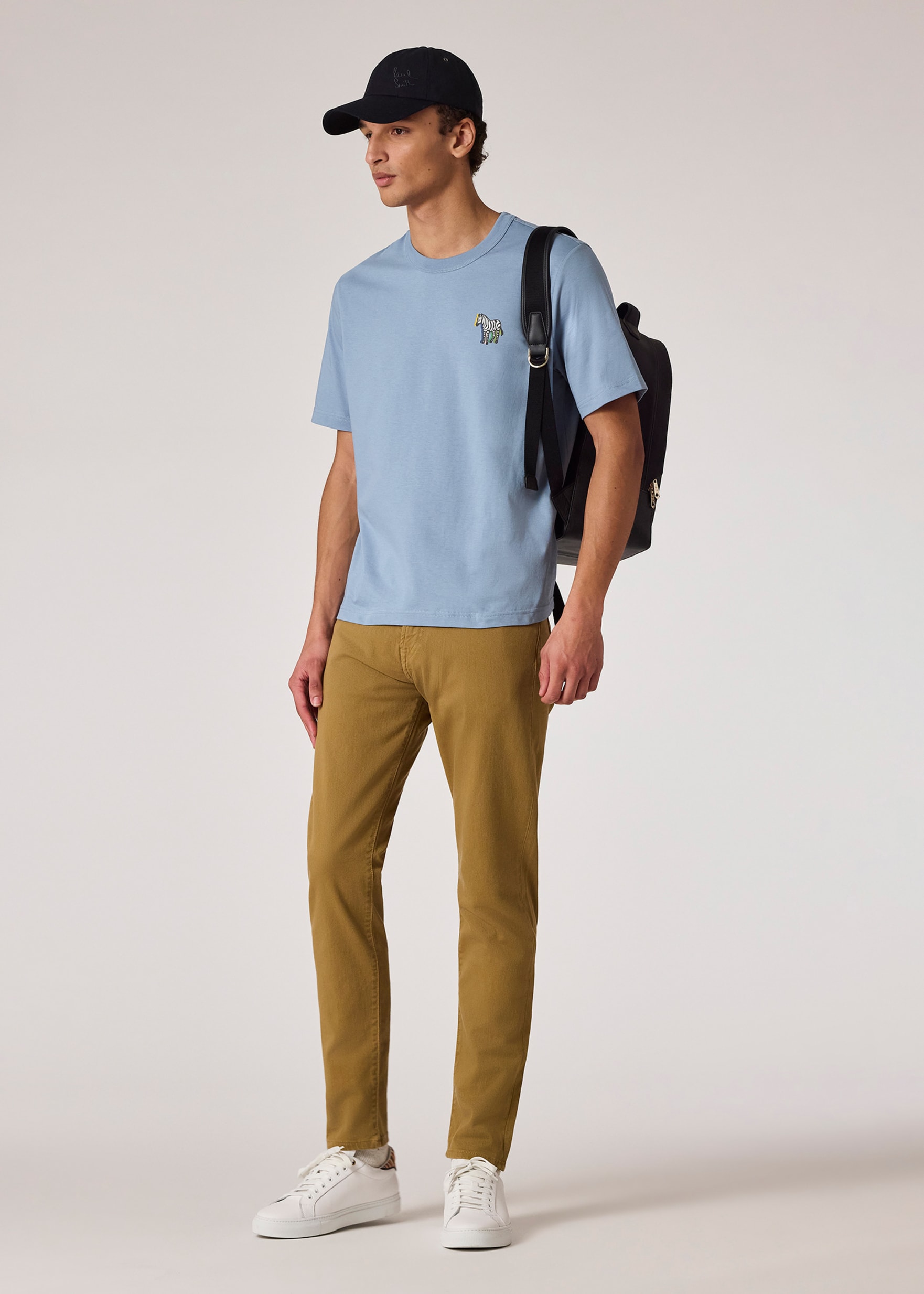 Men's Sky Blue '3D Zebra' Print TShirt