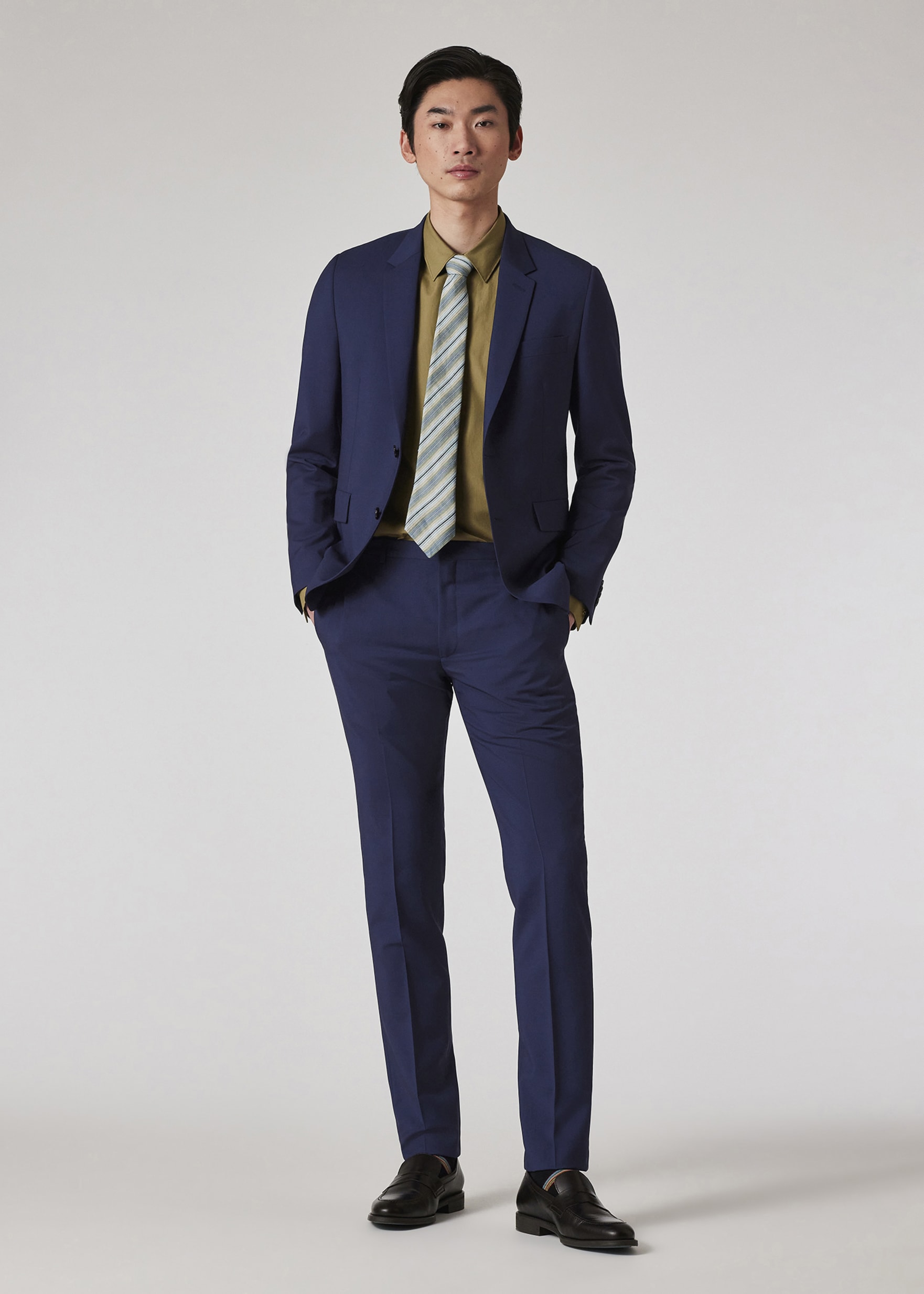 Model view - The Kensington - Slim-Fit Blue Wool-Mohair Suit Paul Smith