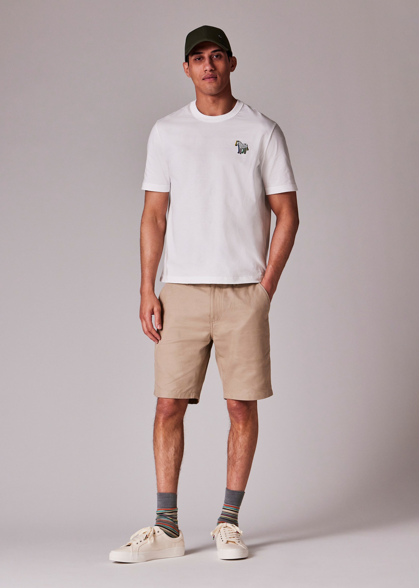 Men's White '3D Zebra' Print T-Shirt