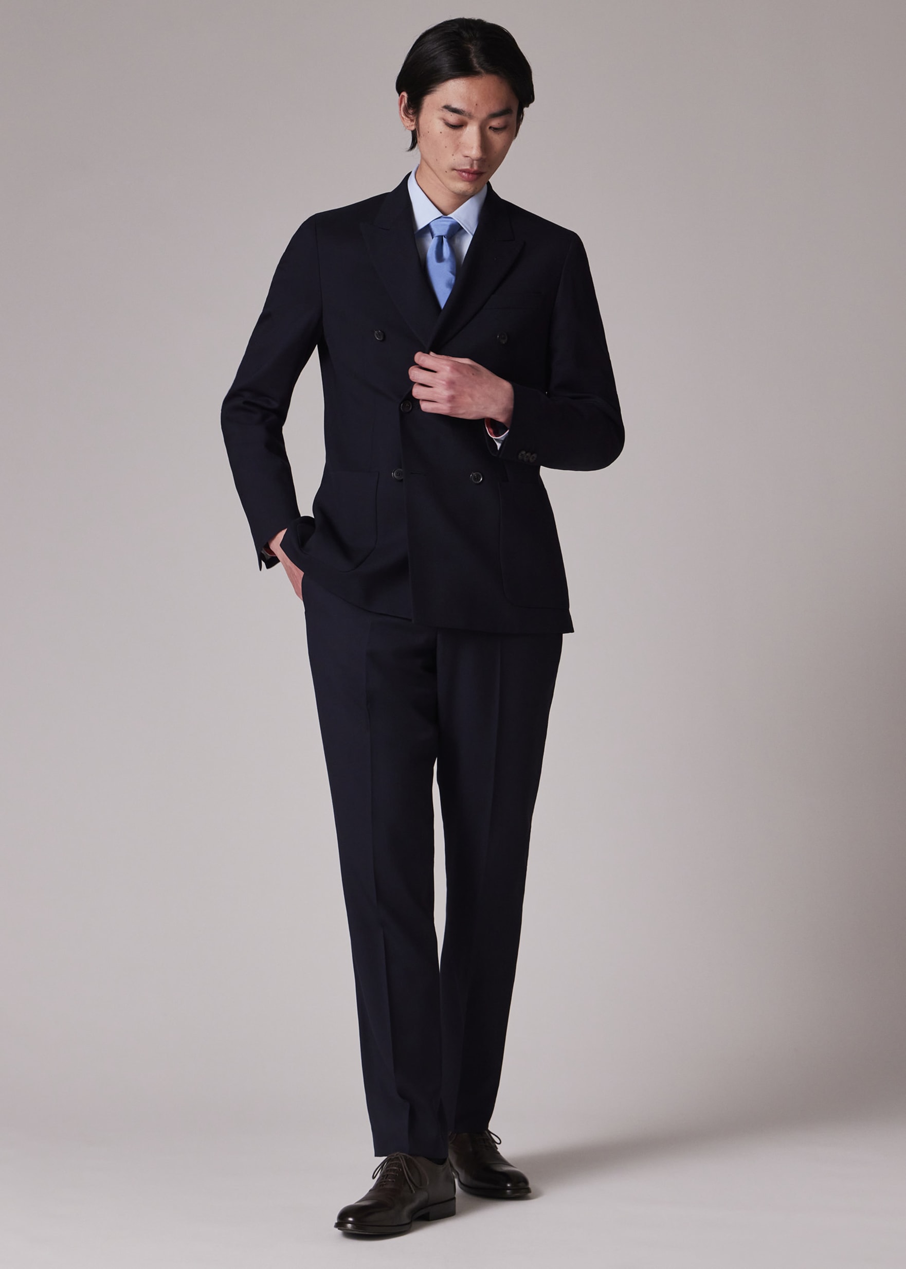 Men's Tailored-Fit Navy 'Suit To Travel In' Double-Breasted Blazer
