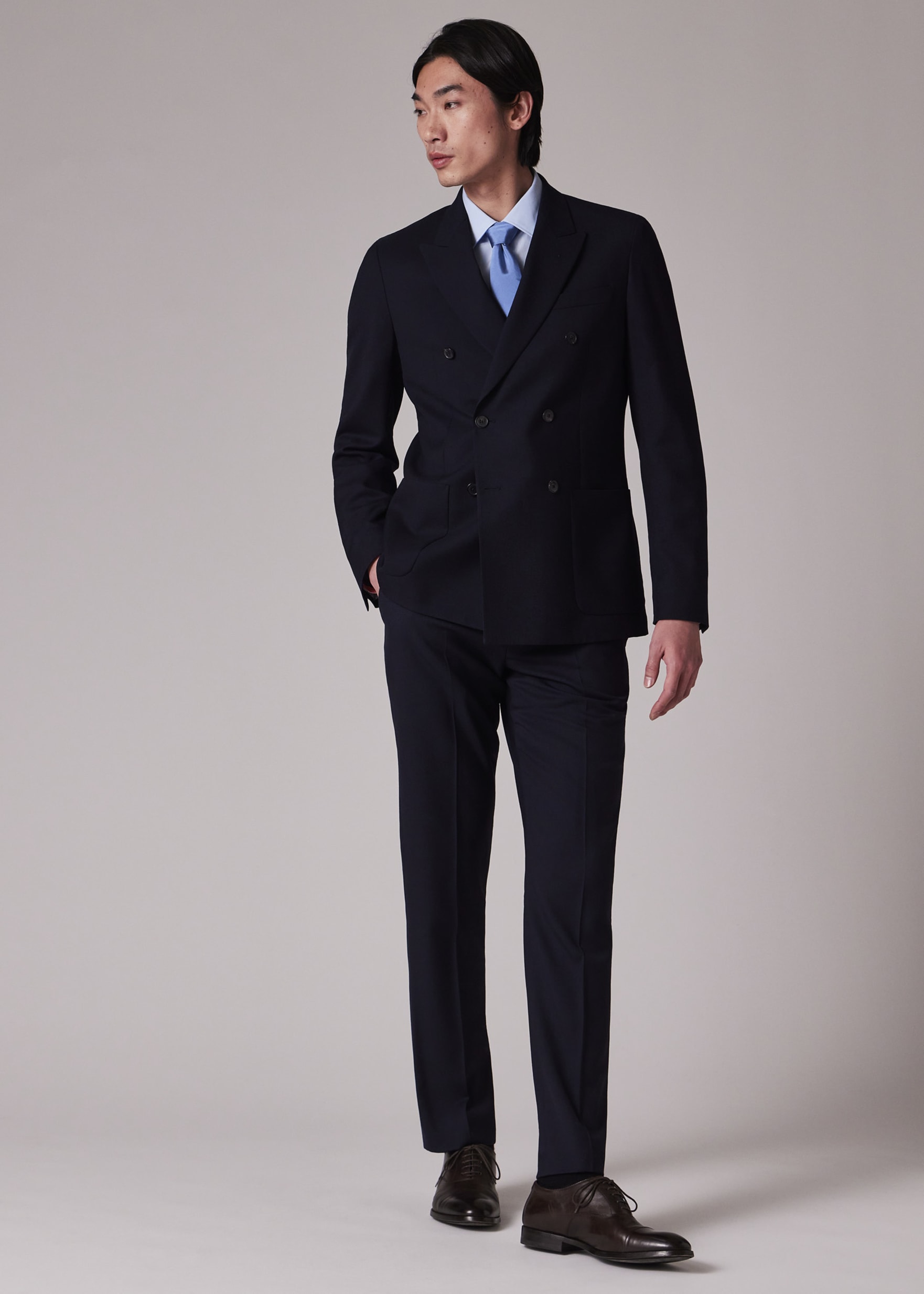Men's Slim-Fit Navy Wool 'A Suit To Travel In' Pants
