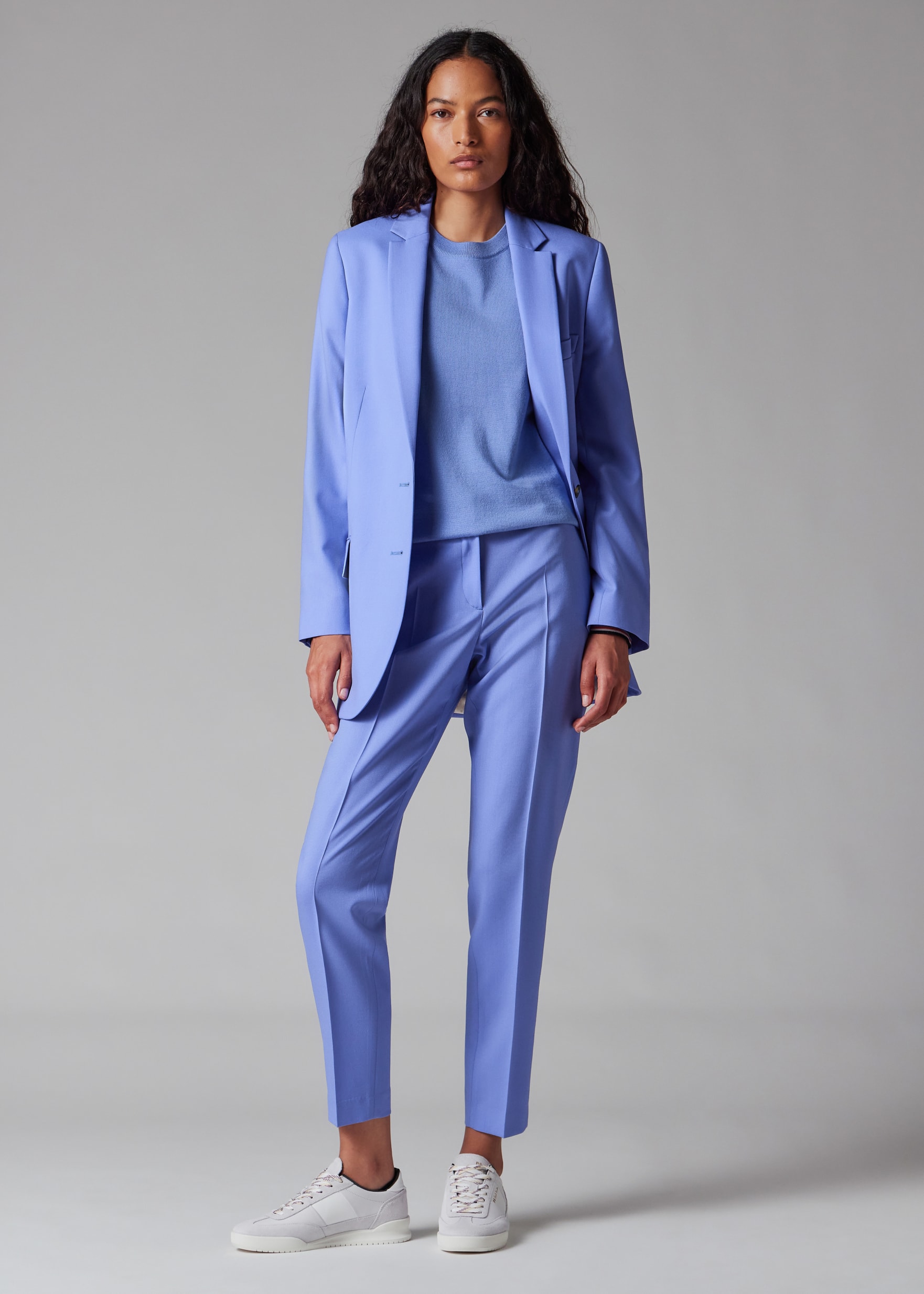 Oversized L S Blazer Dusty Blue