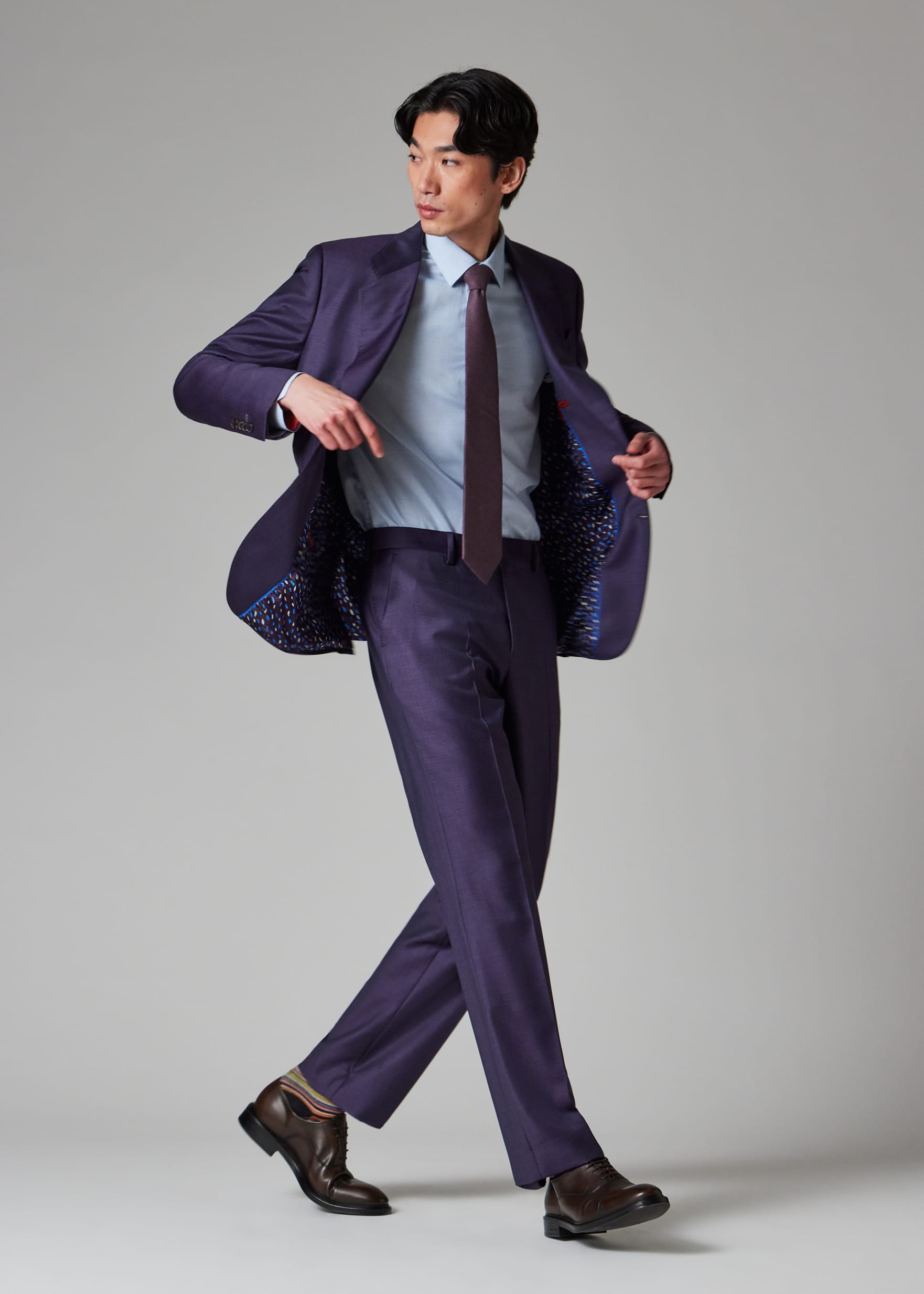 Men's Purple Wool Suit