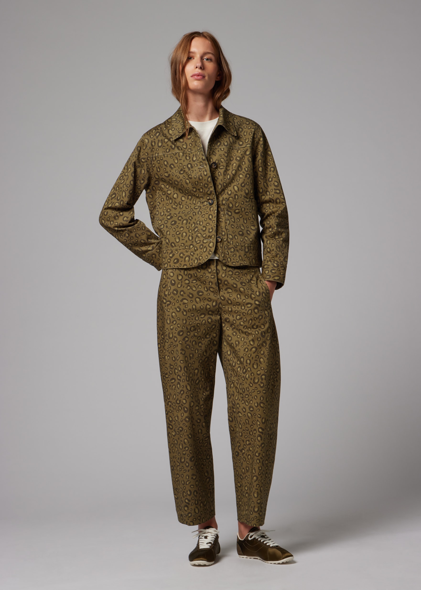Women's Khaki 'Animal' Print Jacket