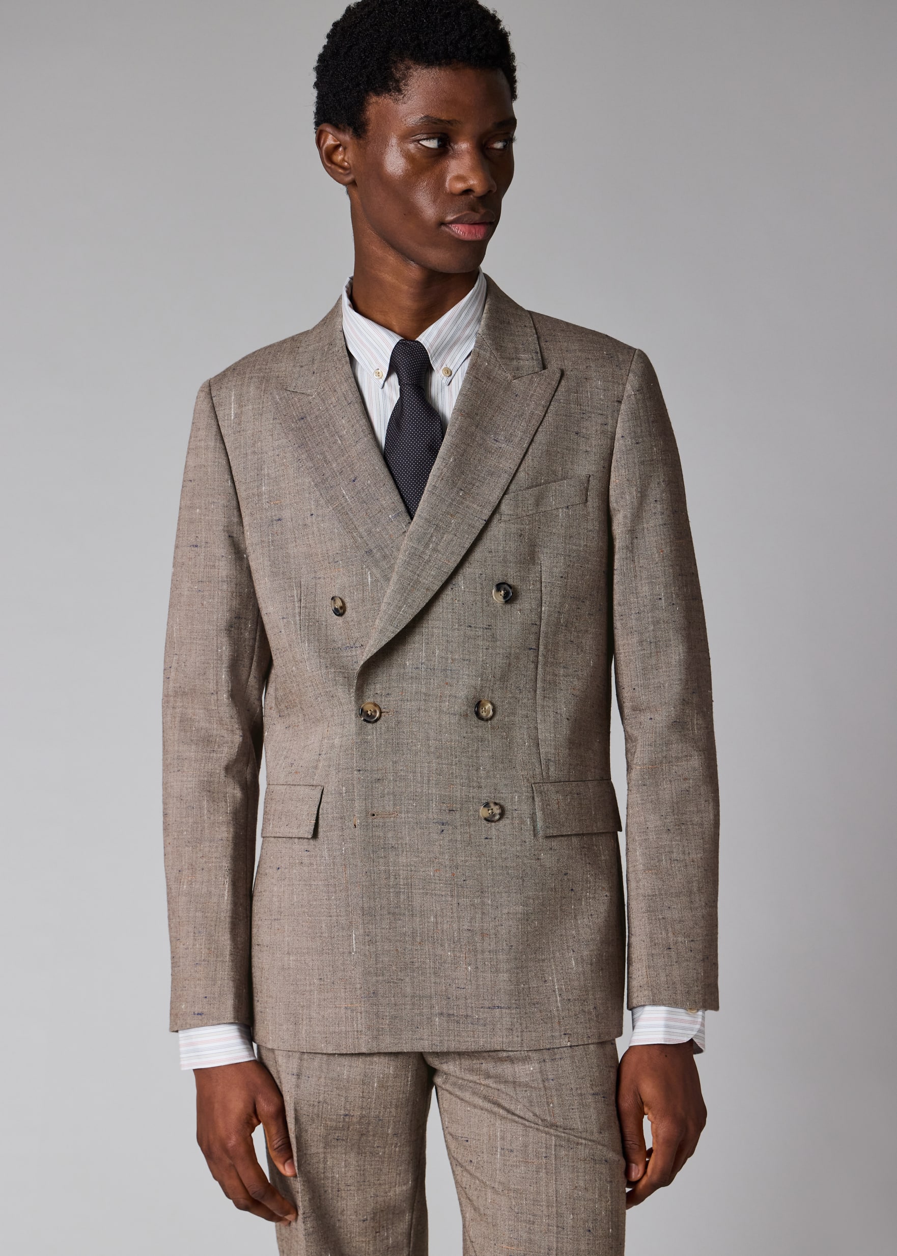 【Paul Smith】20AW double Tailored JKT Men's Tailored-Fit Navy 'Suit To Travel In' Double-Breasted Blazer