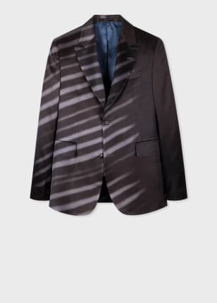 Front View - Charcoal 'Morning Light' Viscose-Wool Blazer Paul Smith