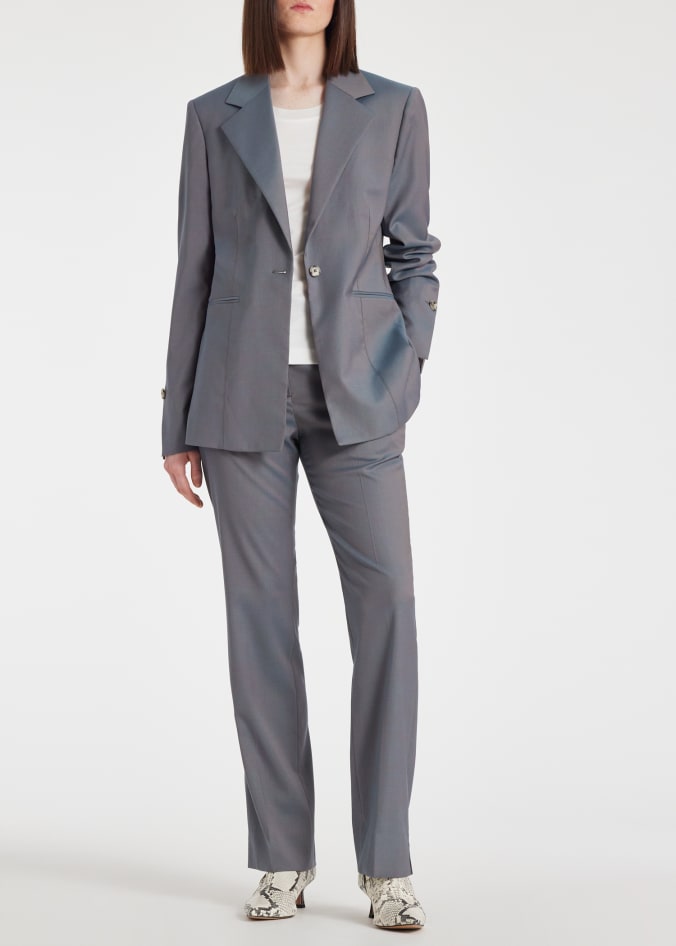 Women s Light Blue Tonic Wool Slim Fit Suit