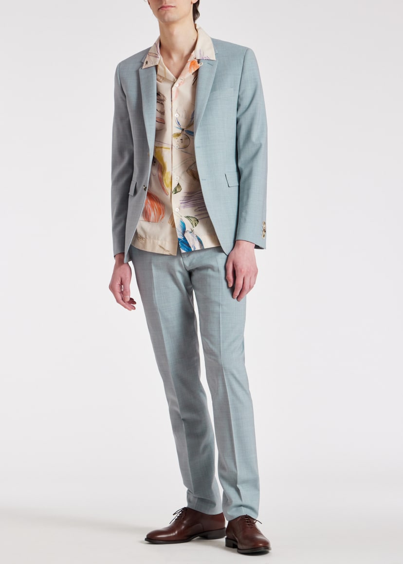 Model view - Dusty Pink 'Sketchbook' Print Cotton Shirt Paul Smith