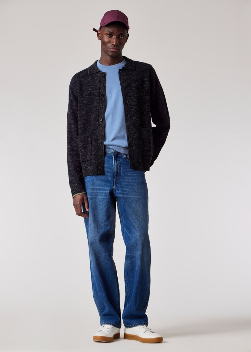 Model view - Charcoal Marl Cotton and Wool-Blend Cardigan Paul Smith