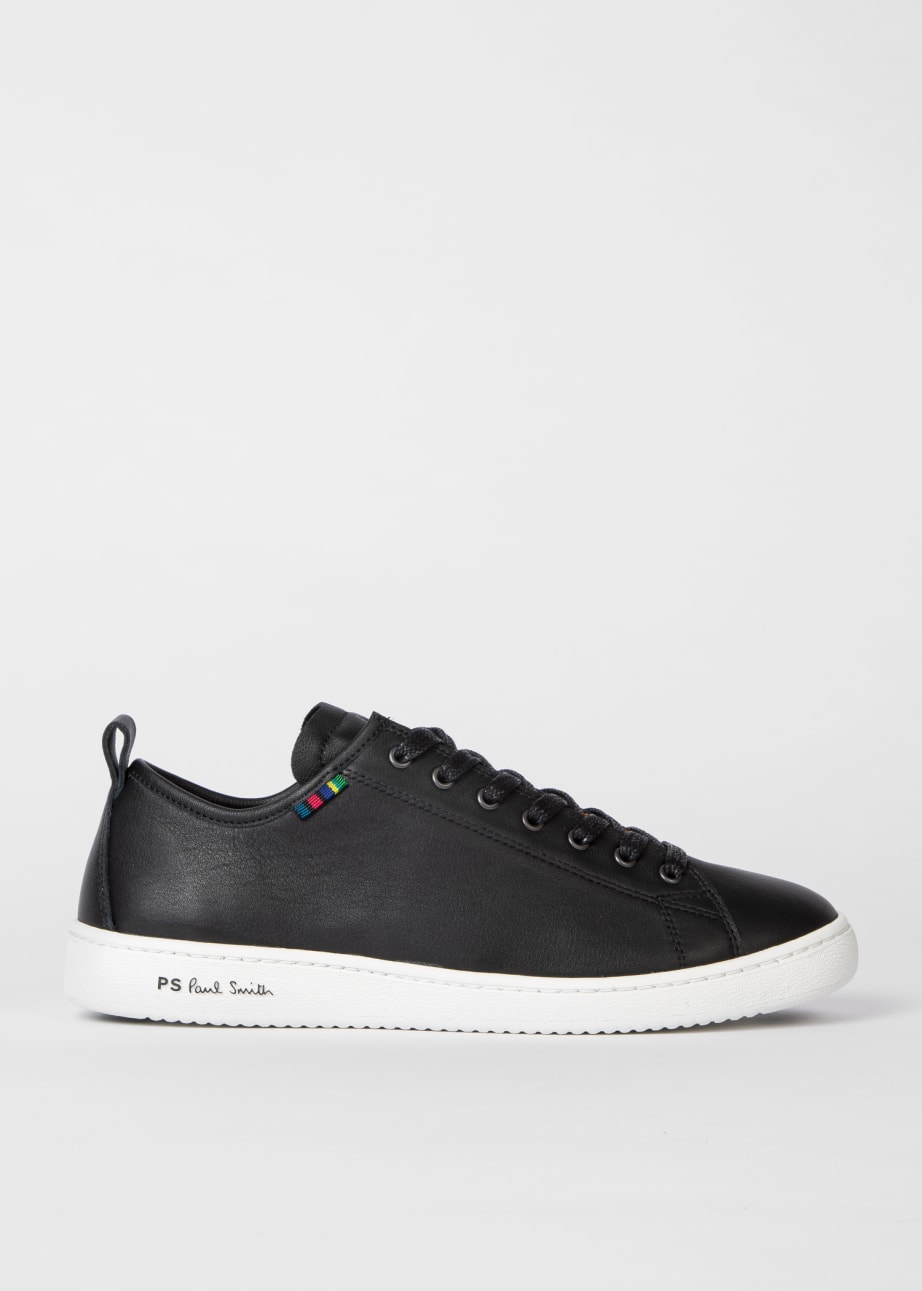 Black Calf Leather 'Miyata' Trainers Side