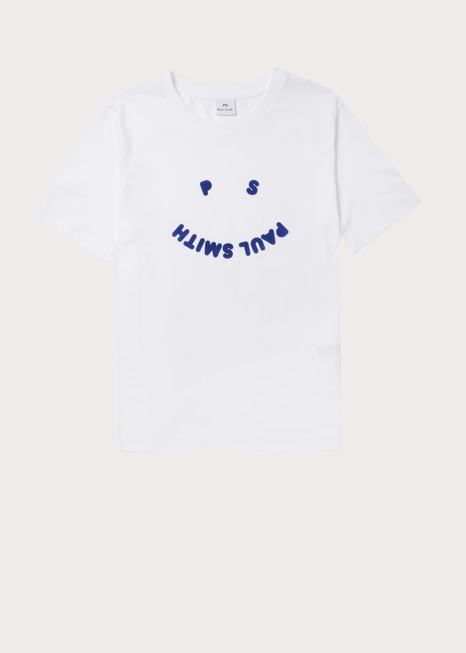 Women's White Lounge 'Happy' Cotton T-Shirt