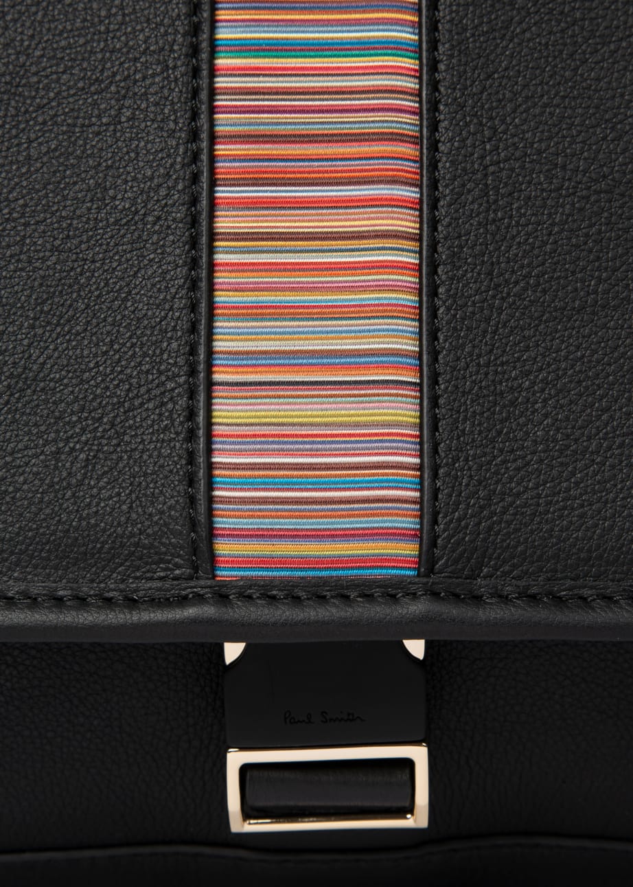 Black 'Signature Stripe' Messenger Bag