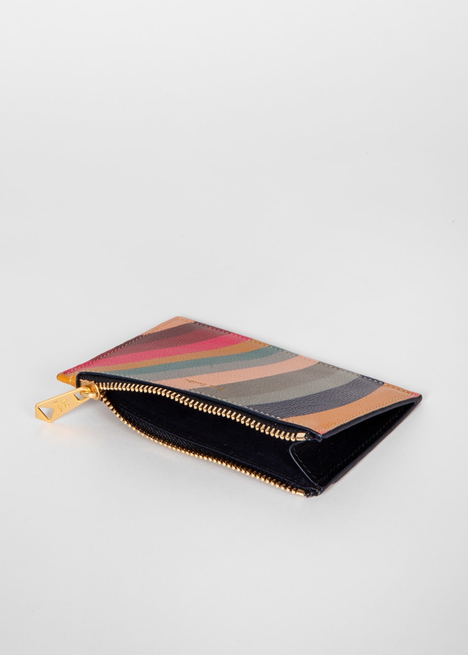 Detail View - 'Swirl' Leather Zip-Fastening Purse Paul Smith