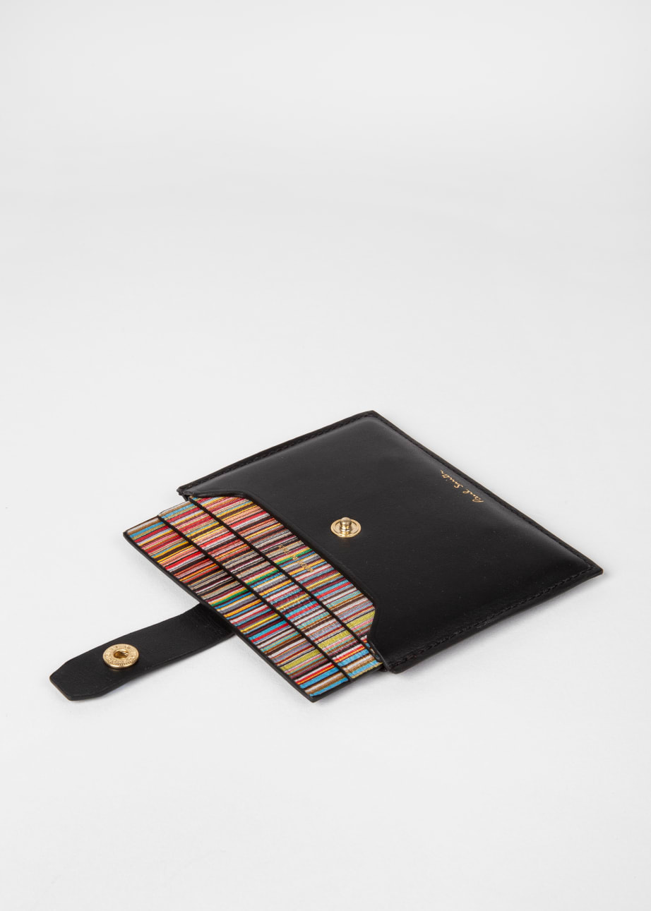 Paul Smith 'Signature Stripe' Cutout Card Holder in Black for Men | UK