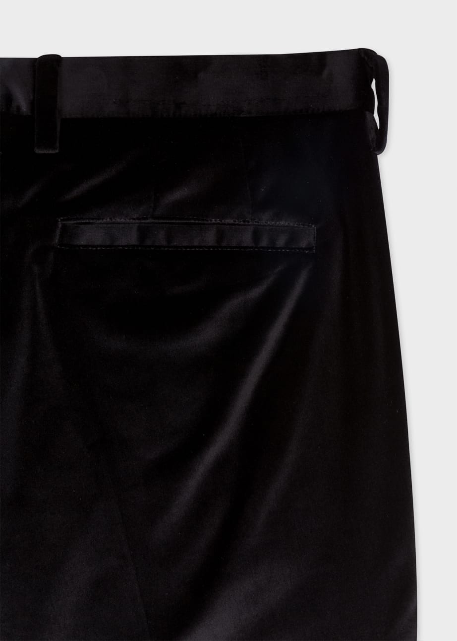 Detail View - Slim-Fit Black Cotton Velvet Trousers Paul Smith