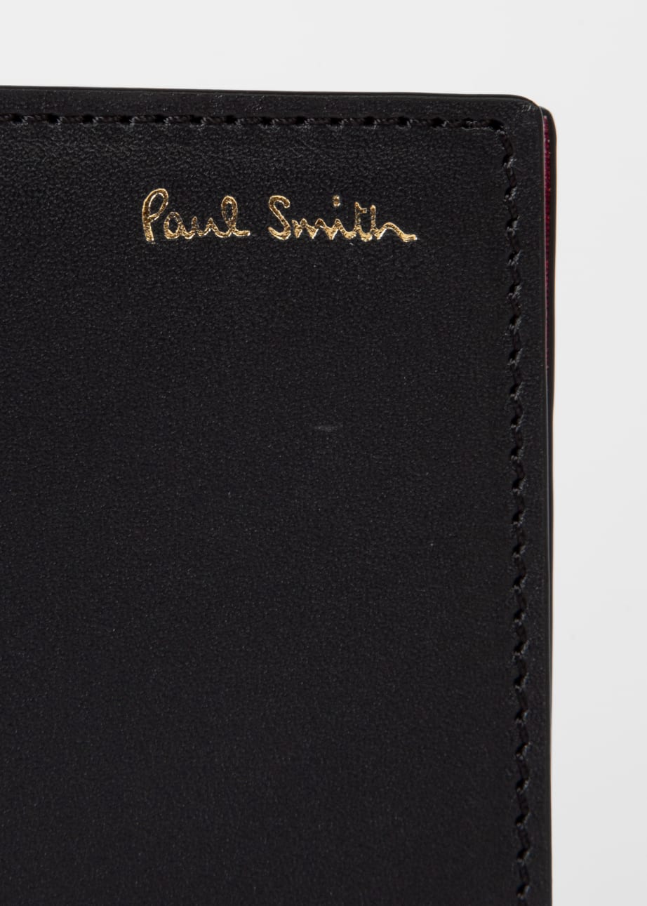 Detail View - Black 'Signature Stripe' Interior Pivot Card Holder Paul Smith