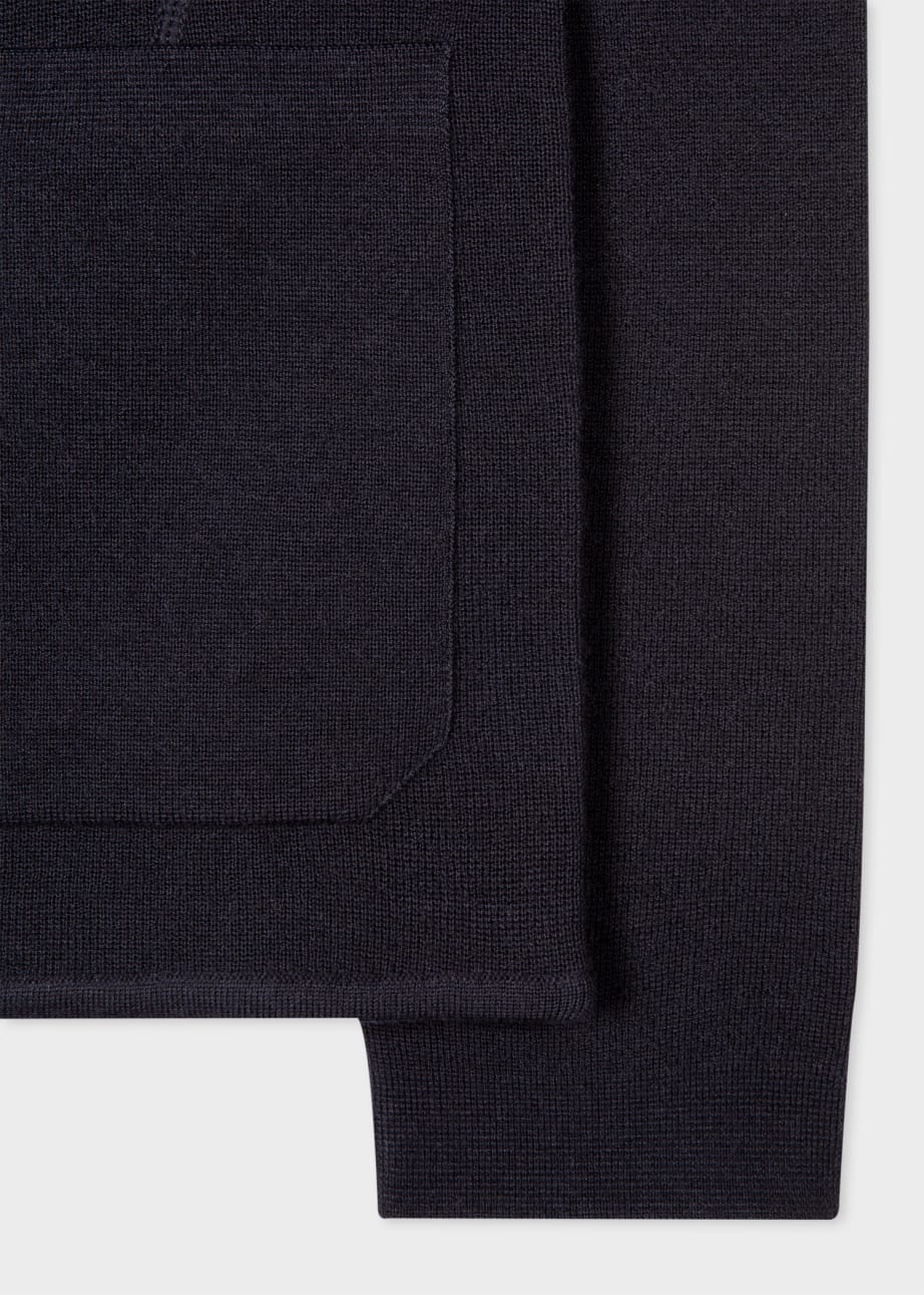 Detail View - Navy Knitted Wool Cardigan Blazer Paul Smith