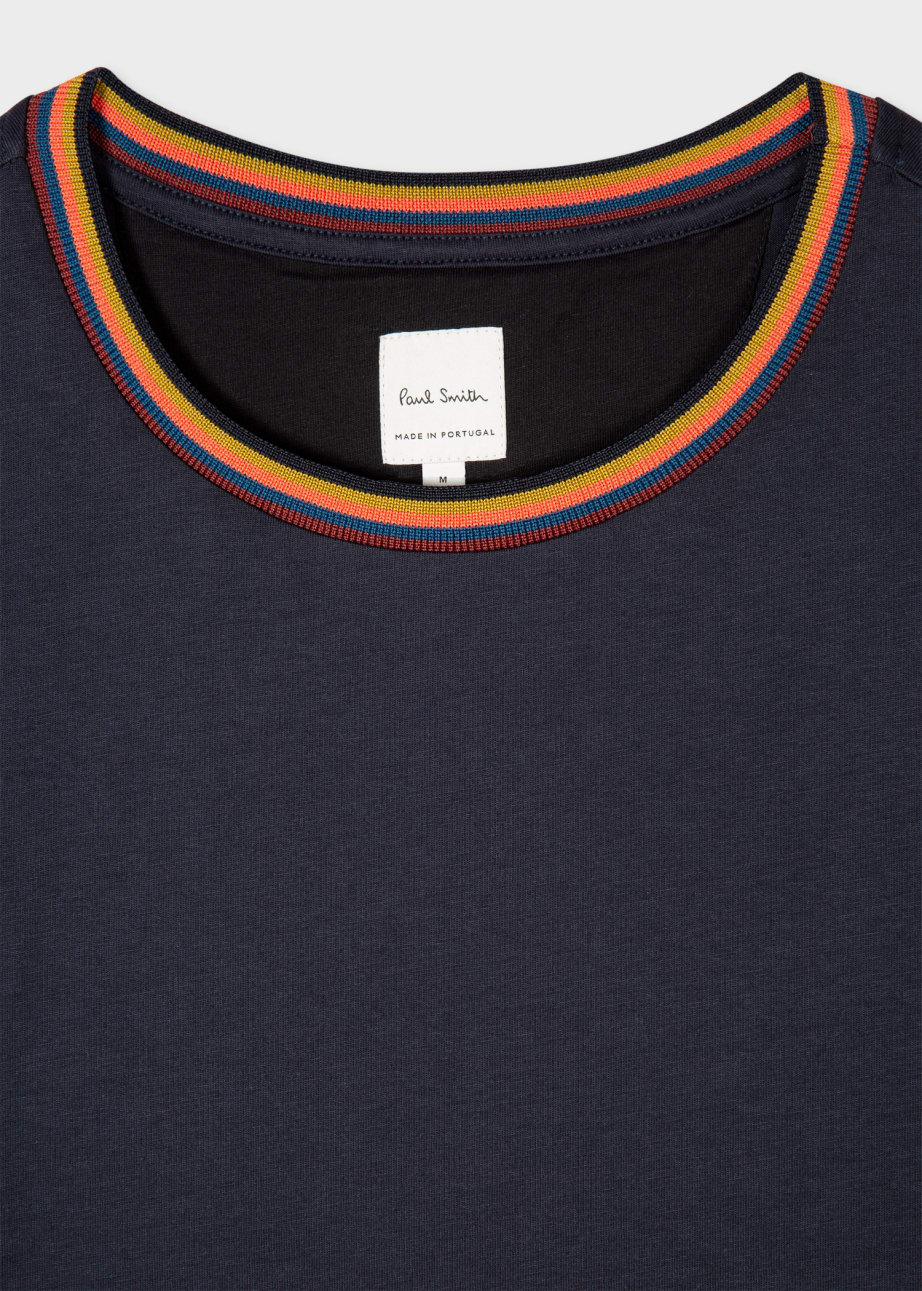 Detail View - - 'Artist Stripe' Collar T-Shirt Paul Smith