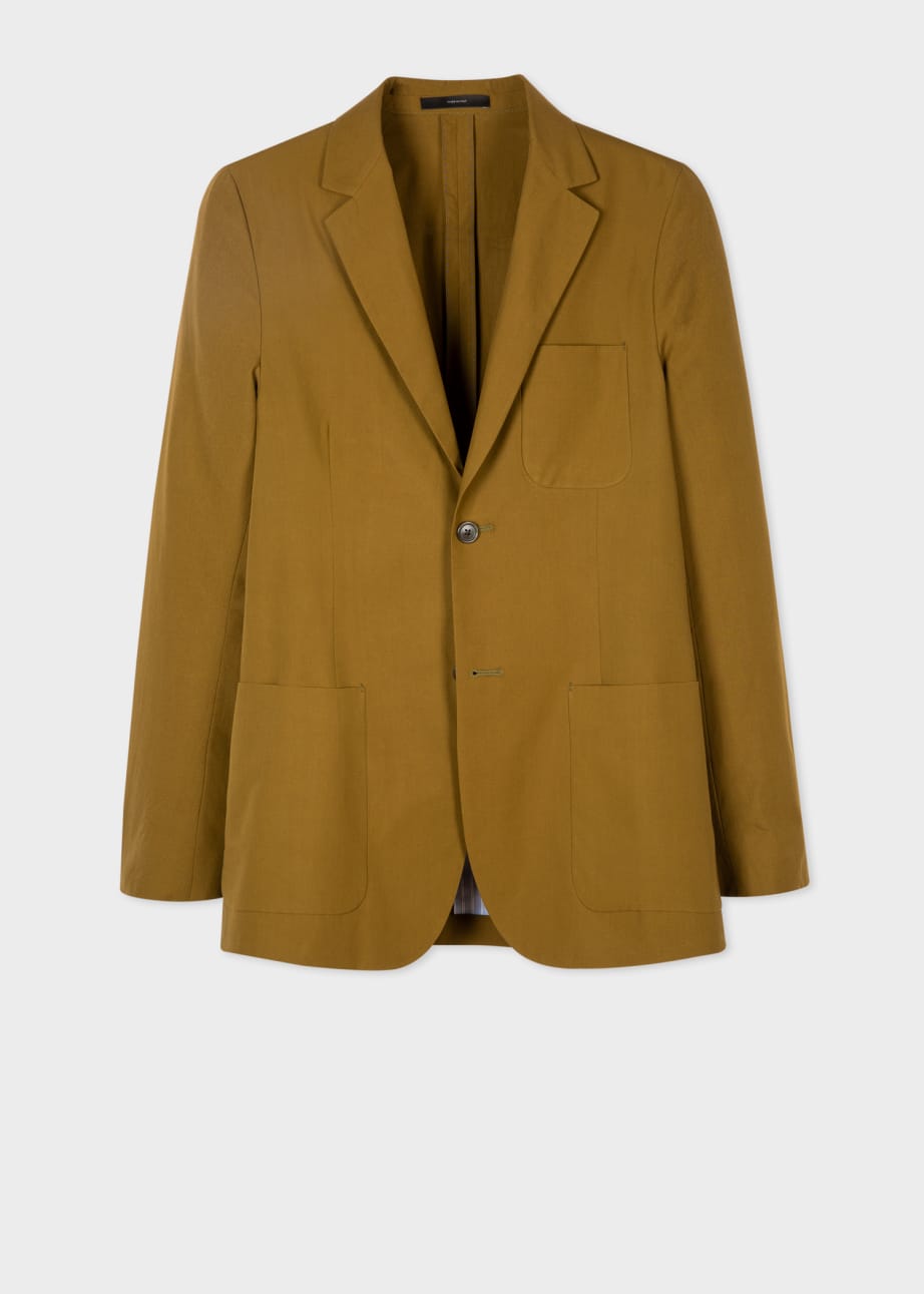 Men's Olive Cotton PatchPocket Blazer