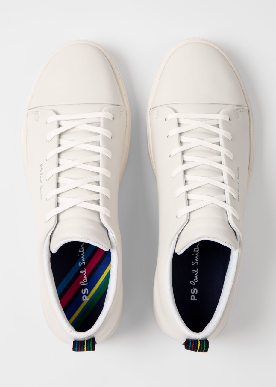 Product View - White Leather 'Lee' Trainers by Paul Smith