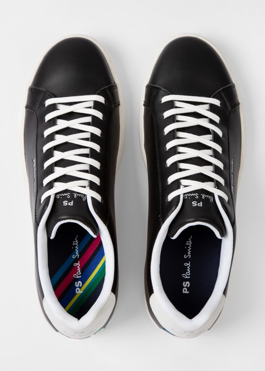 Men s Black Leather Rex Trainers
