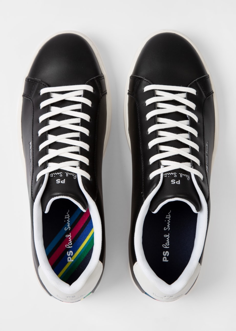 Pair View - Black Leather 'Rex' Trainers Paul Smith