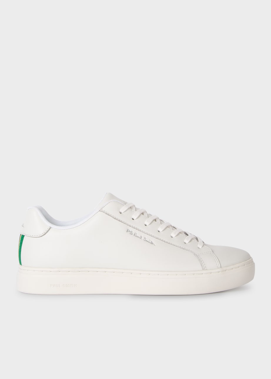 Detail View - White Leather 'Rex' Trainers Paul Smith