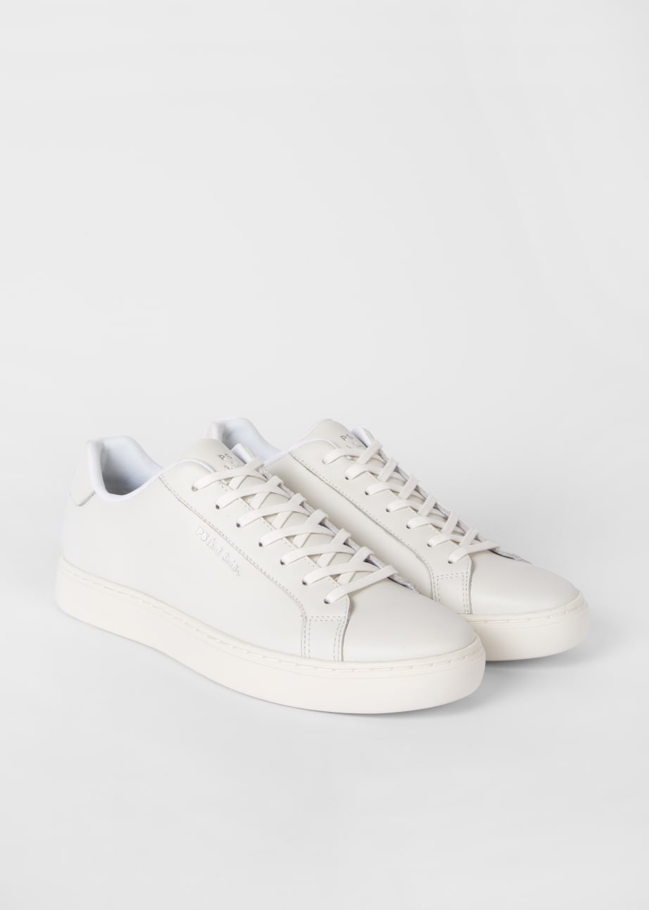 Pair View - White Leather 'Rex' Trainers Paul Smith