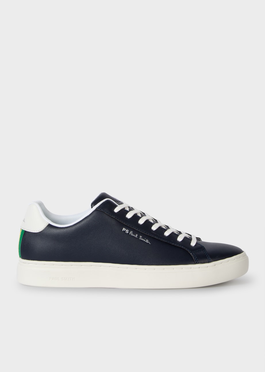 Detail View - Navy Leather 'Rex' Trainers Paul Smith