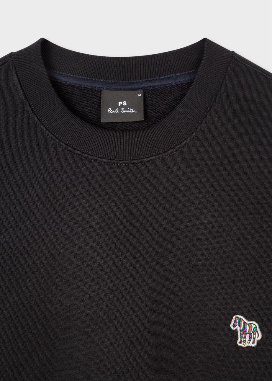 Detail View - Black Cotton Embroidered Zebra Logo Sweatshirt Paul Smith