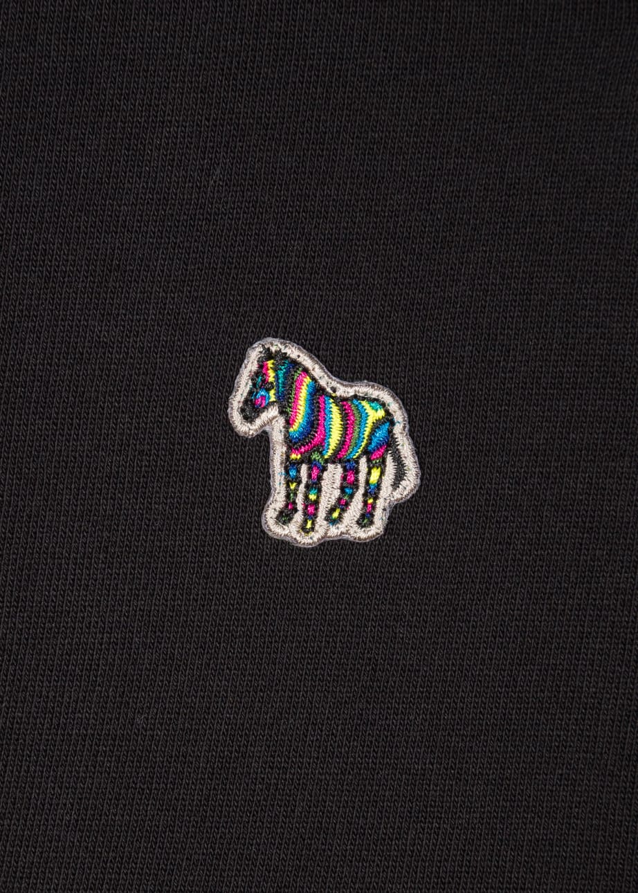 Detail View - Black Cotton Zebra Logo Zip Sweatshirt Paul Smith