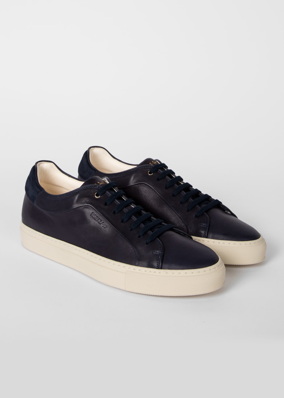 Pair View - Navy Eco 'Basso' Trainers Paul Smith