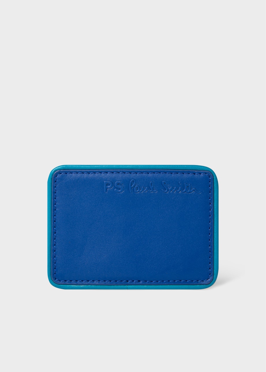 Two Tone Blue Leather Card Holder