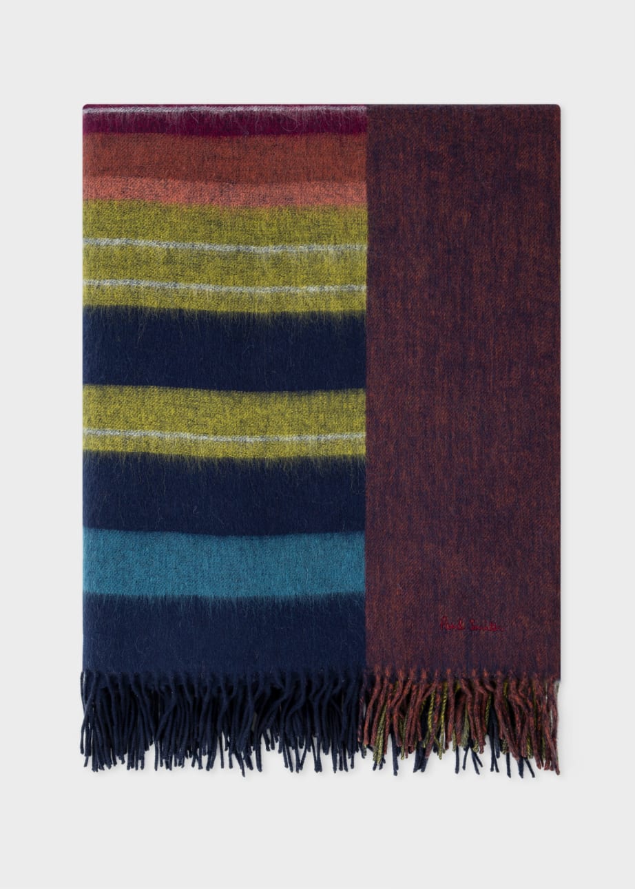 Product View - Faded Edge Reversible Lambswool Blanket by Paul Smith