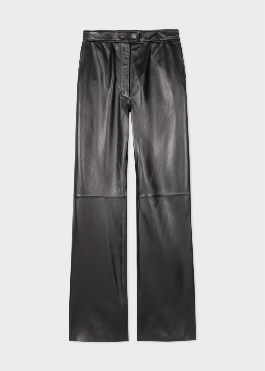 Women's Bootcut Leather Trousers